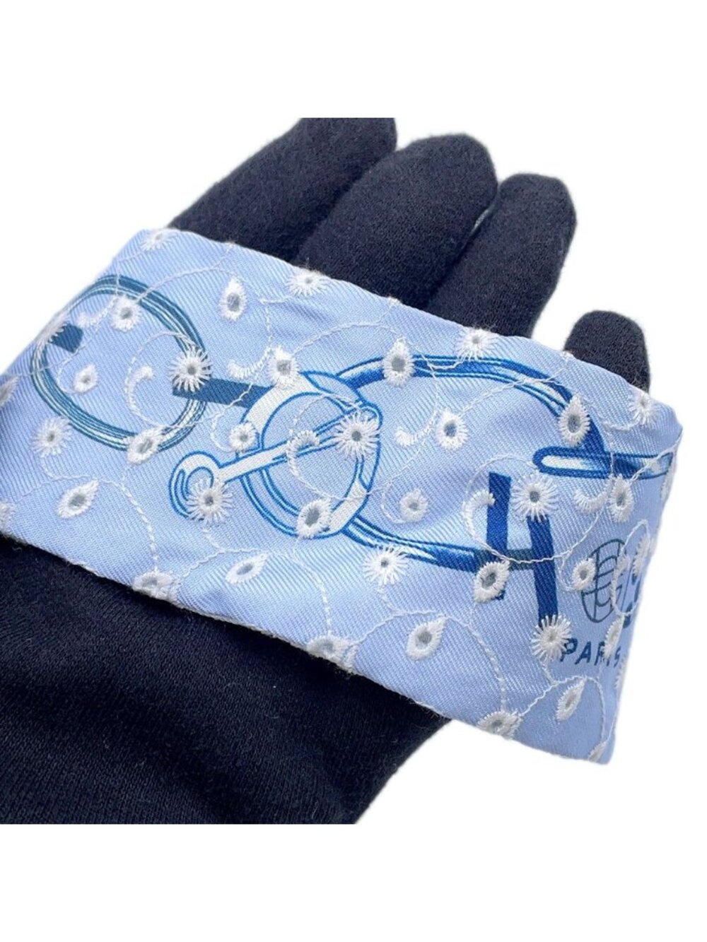 Hermes Scarf Twilly le Boucle Brodley an Gray's Do Re Boucles Broderie Laise - Picture 5 of 9